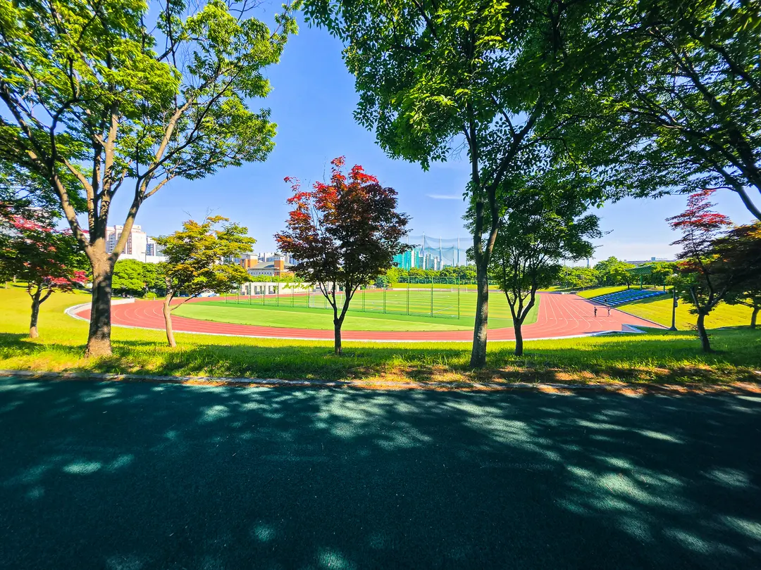 Running track next to the park