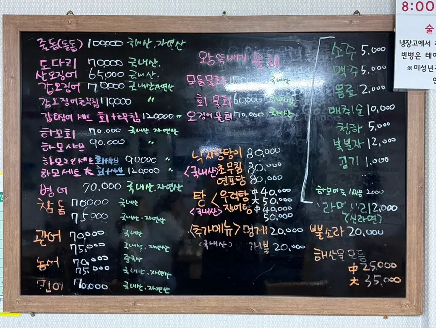 Nanyeong Susan Menu Board
