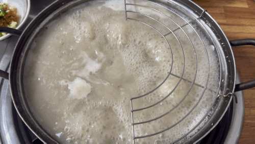 Boiling broth