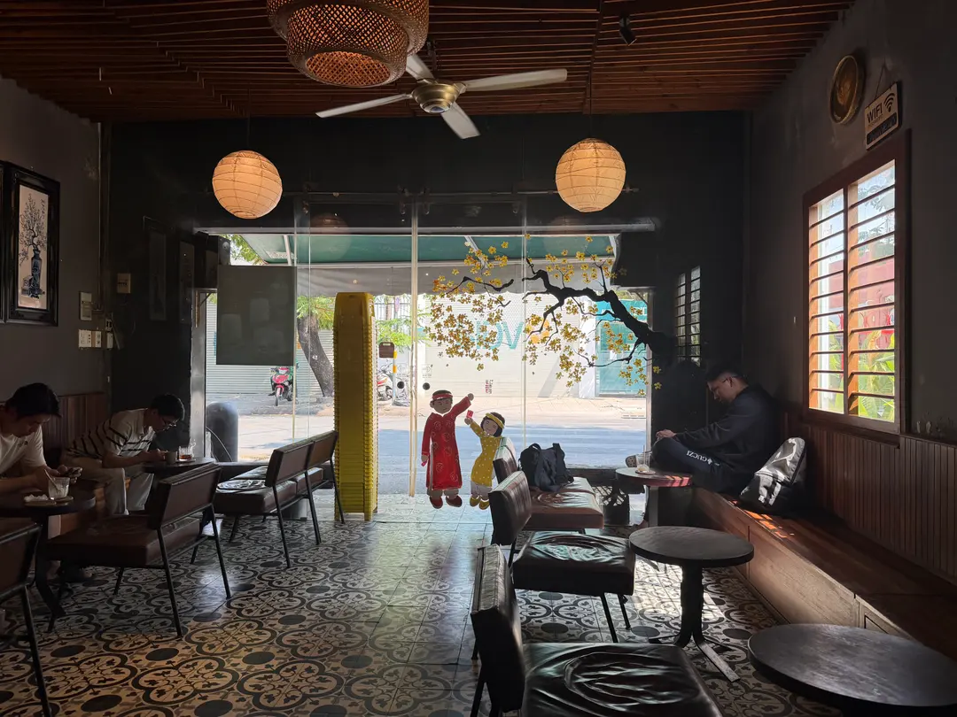 Seating area inside Hue Cafe Roastery