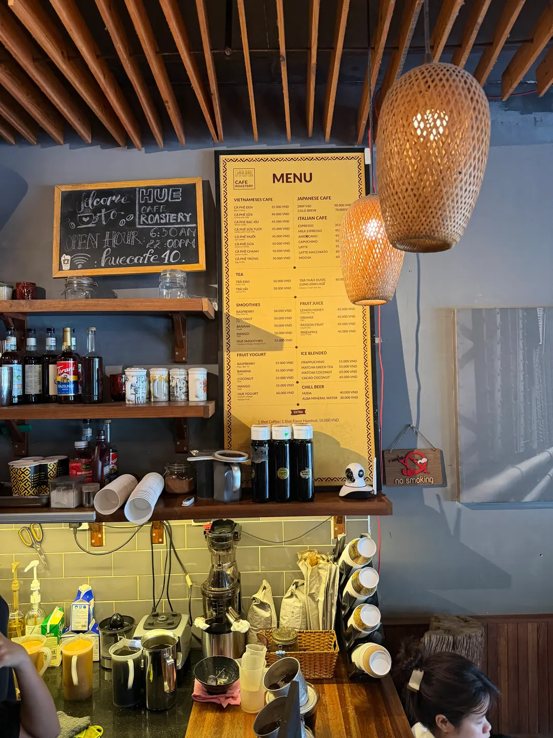 Hue Cafe Roastery drink menu page 2