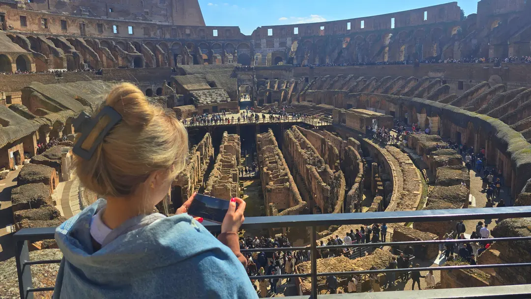 Even though it was an audio guide, I could look at the screen to compare the ruins with how they used to look in the past.
