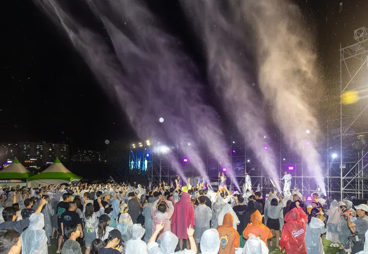 Rainy Festival Crowd