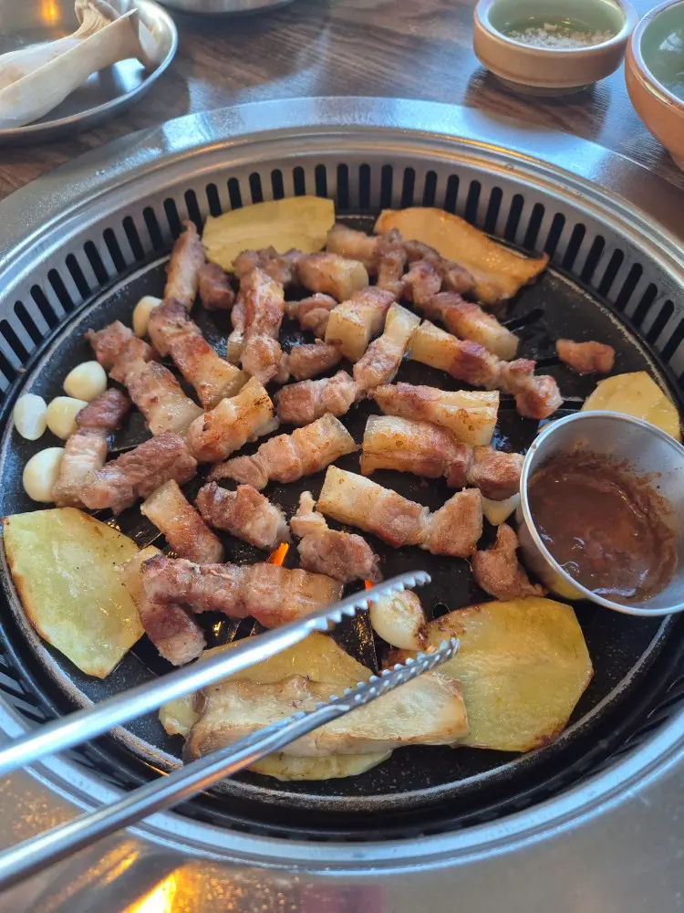 Grilling Black Pork