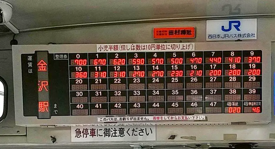 Numbered paper ticket for distance fare