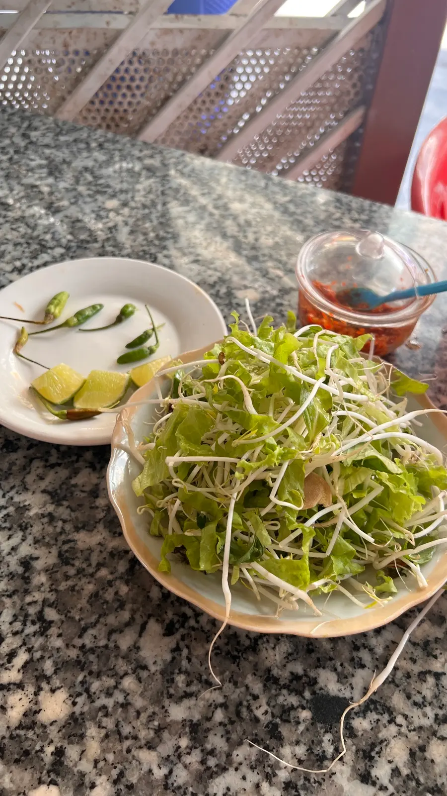 Noodles with lime and herbs
