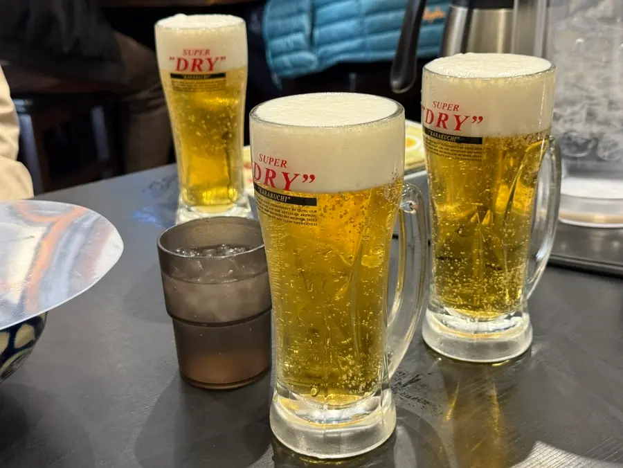 Draft beer at Nakasukawabata Kirin