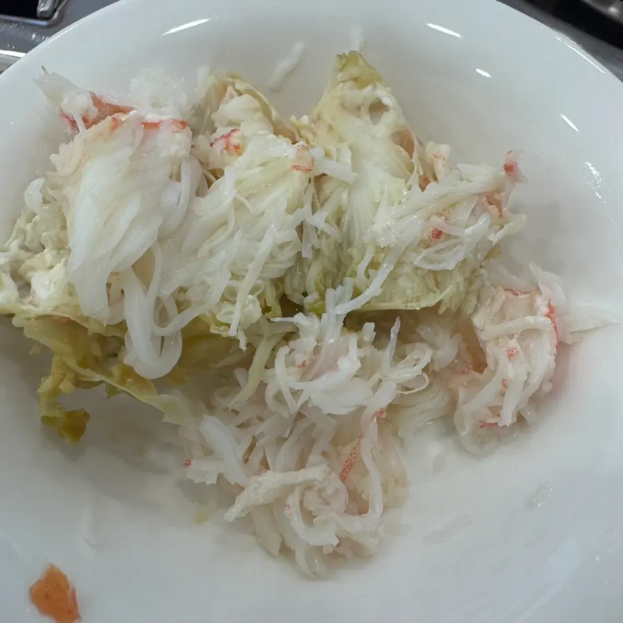 Close-up of juicy crab meat