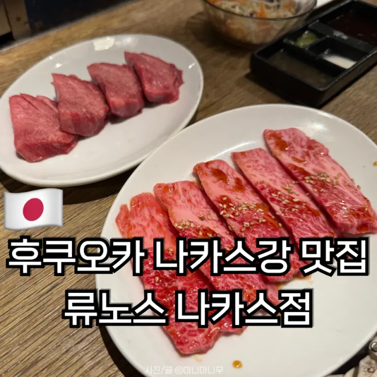 후쿠오카 나카스강 맛집 류노스 나카스점 현지인 추천 야키니쿠