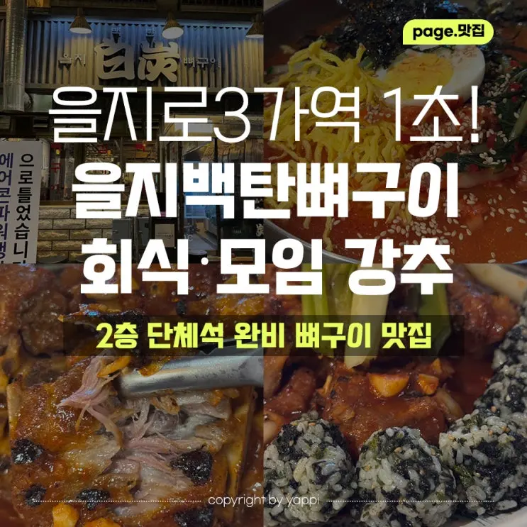 [을지로맛집 추천] 을지백탄뼈구이에서 인생 뼈구이에 생맥주 한잔 (을지로3가역 도보1초/단체석)