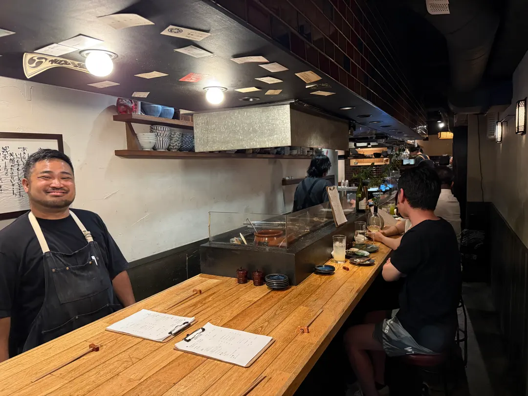 店主の笑顔