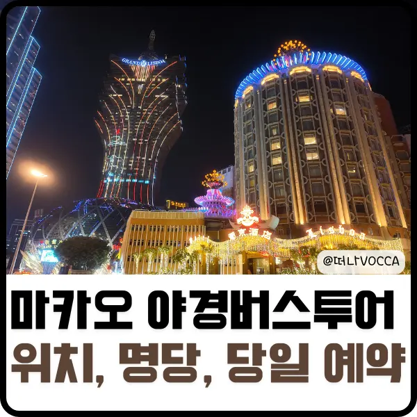 마카오 야경버스투어 위치부터 명당자리, 당일 예약까지 정리