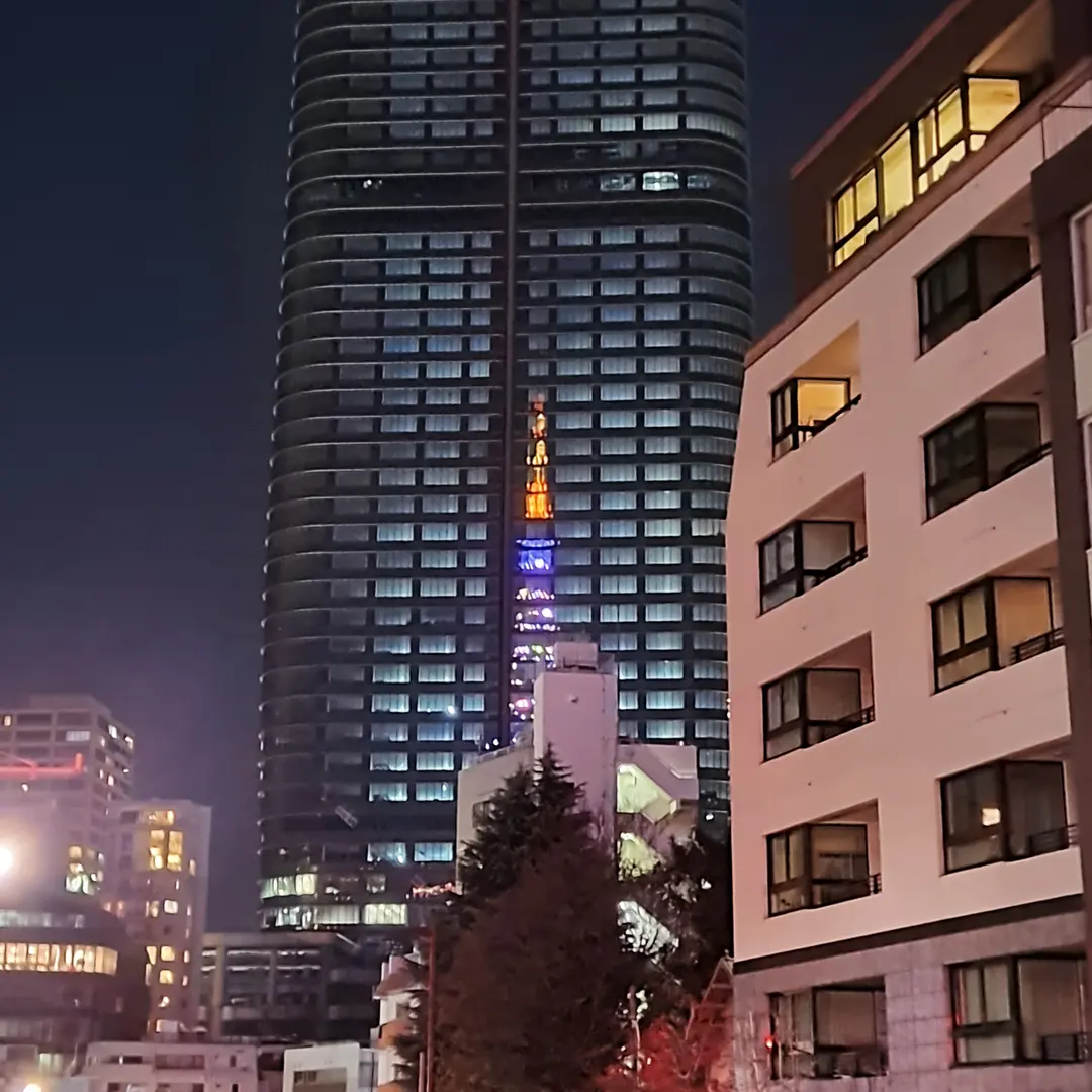 건물에 비친 도쿄타워