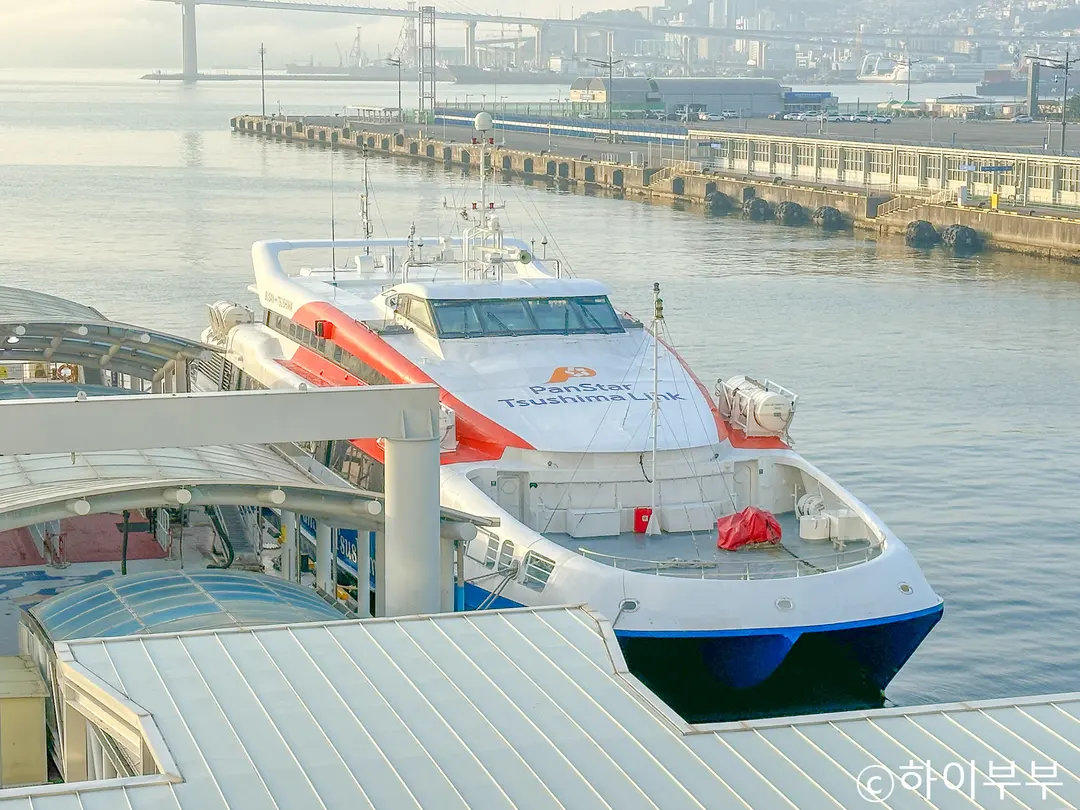 Three ferries docked at Busan Port