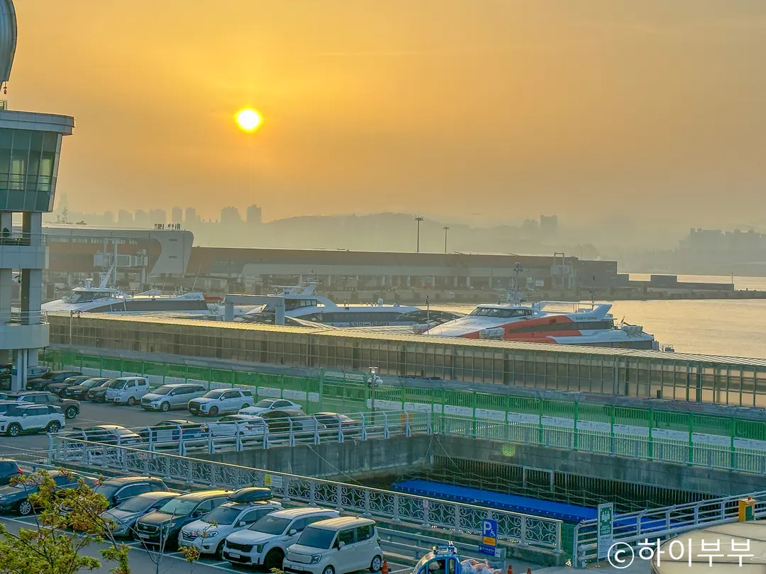 Busan International Ferry Terminal at dawn