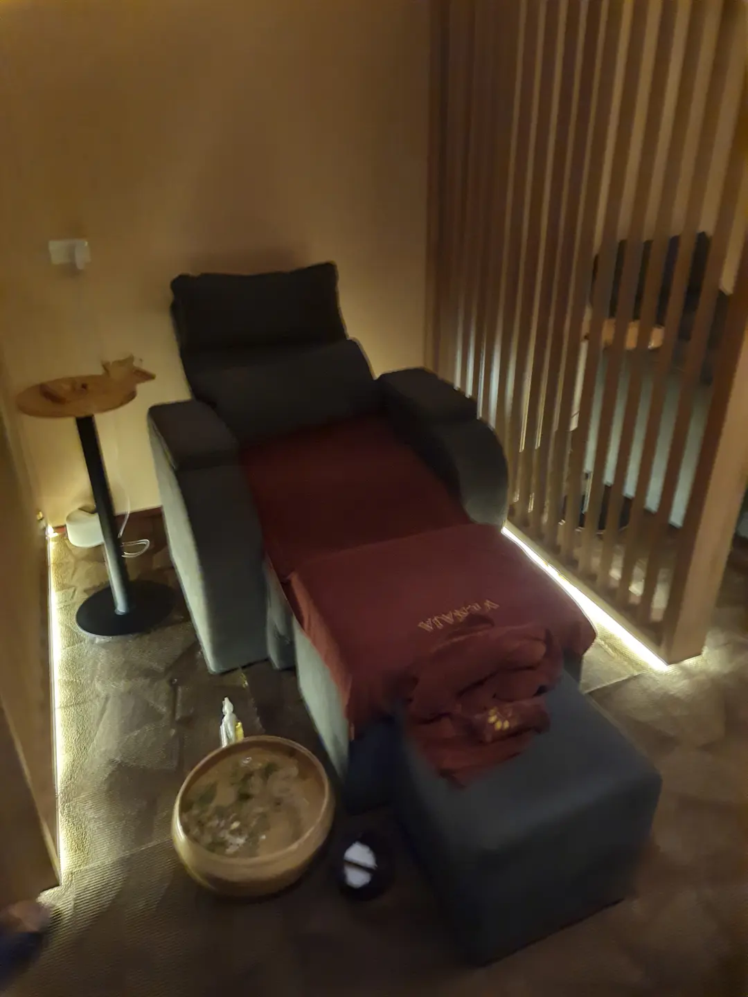 Benaza Foot Spa treatment room, dim lighting