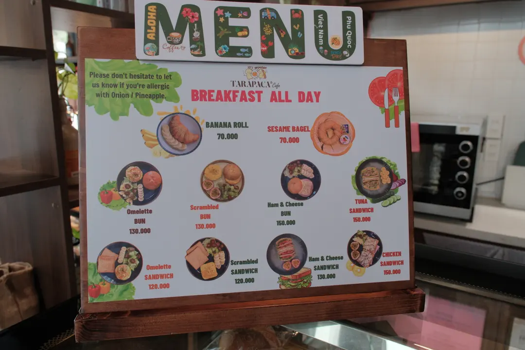 Tarapaca Cafe食事メニュー