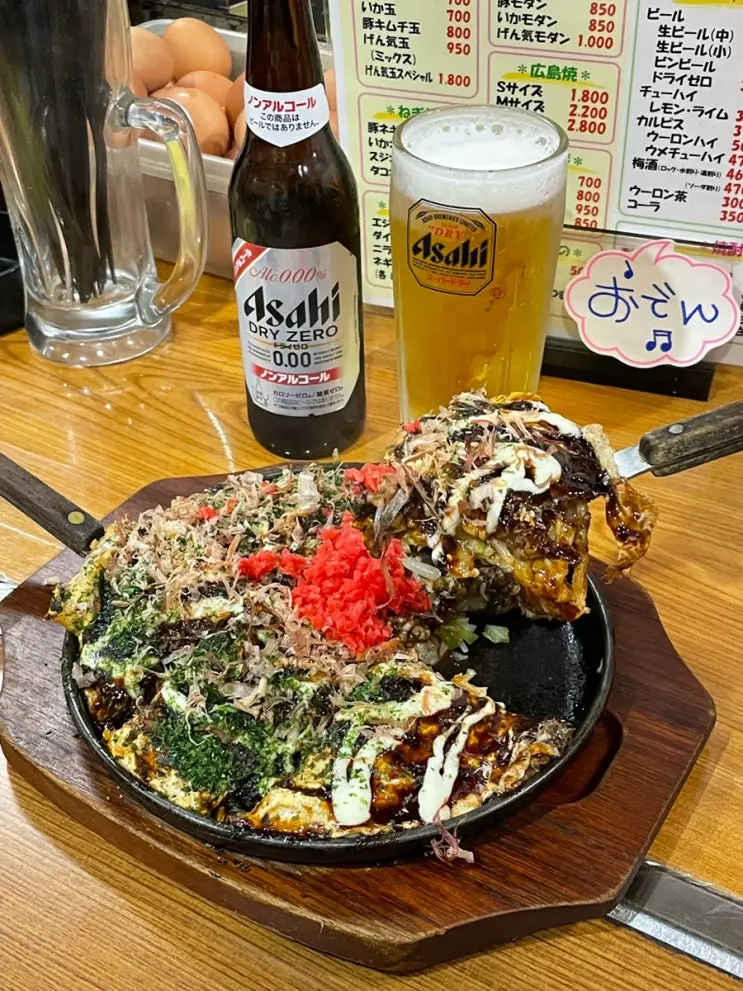 오사카 우메다 오코노미야끼 맛집, 오사사에 나온 철판요리 전문점 겡키