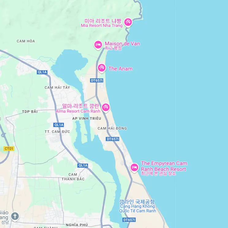 ナト​​ラン カムラン コスパ重視のリゾートおすすめ オールインクルーシブ 地図