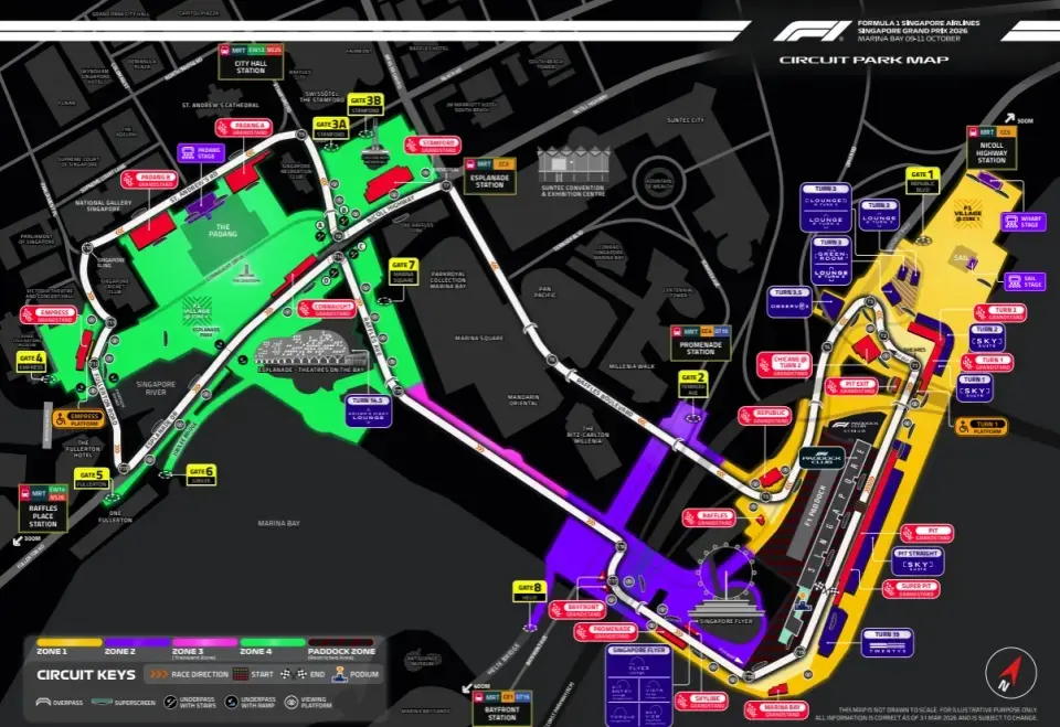 Singapore F1 Circuit Layout