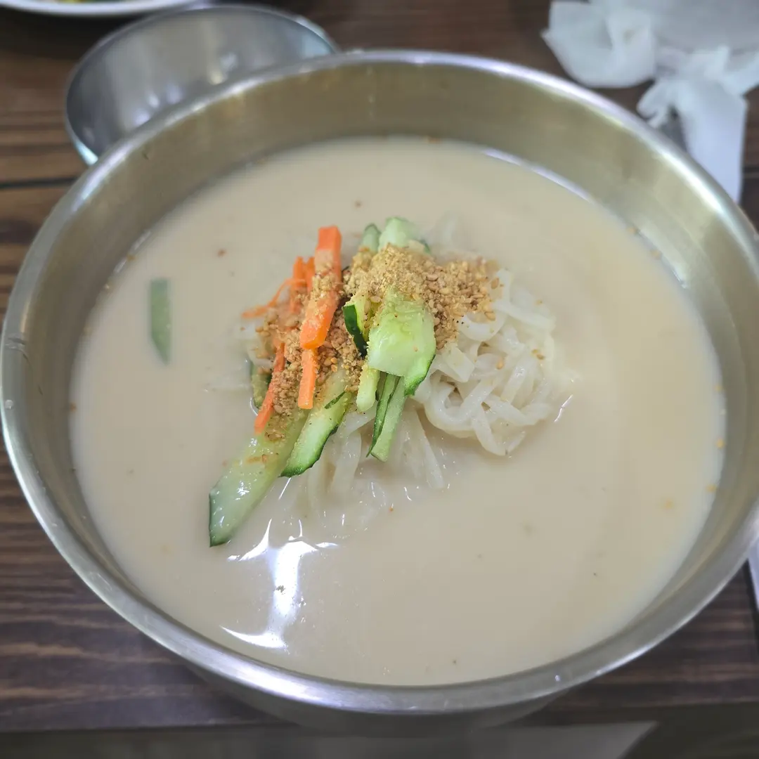 Kongguksu (cold soybean noodles) with thick broth