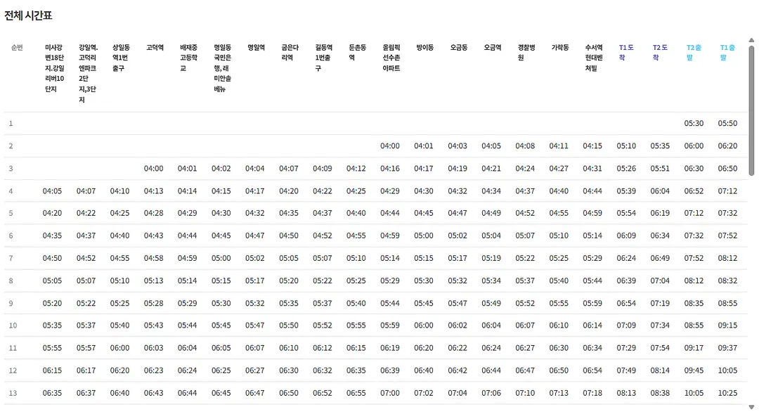 ตารางเดินรถวันหยุด