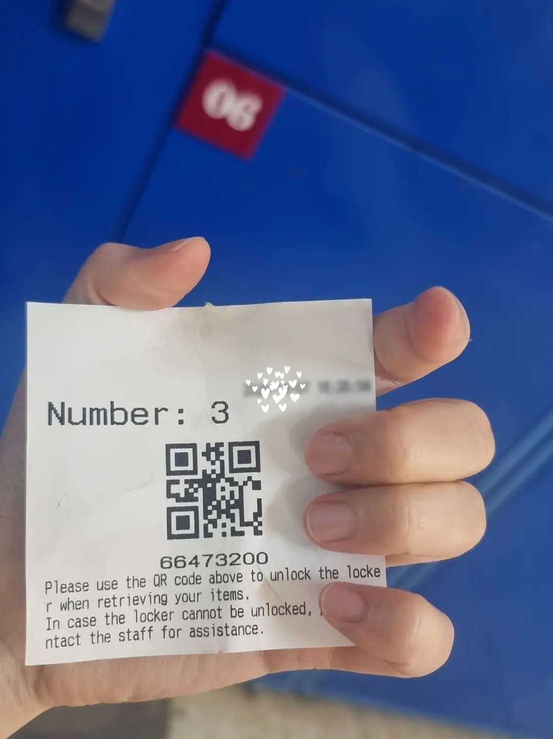 荷物を受け取る際に必要ですので、QRコードが記載されたレシートは必ず保管してください!