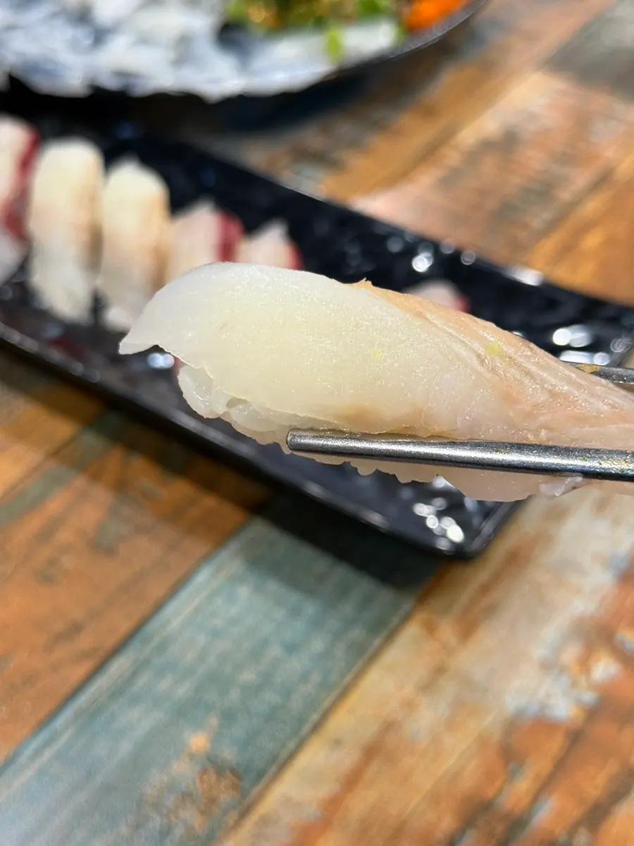 Close-up of fresh fish sushi