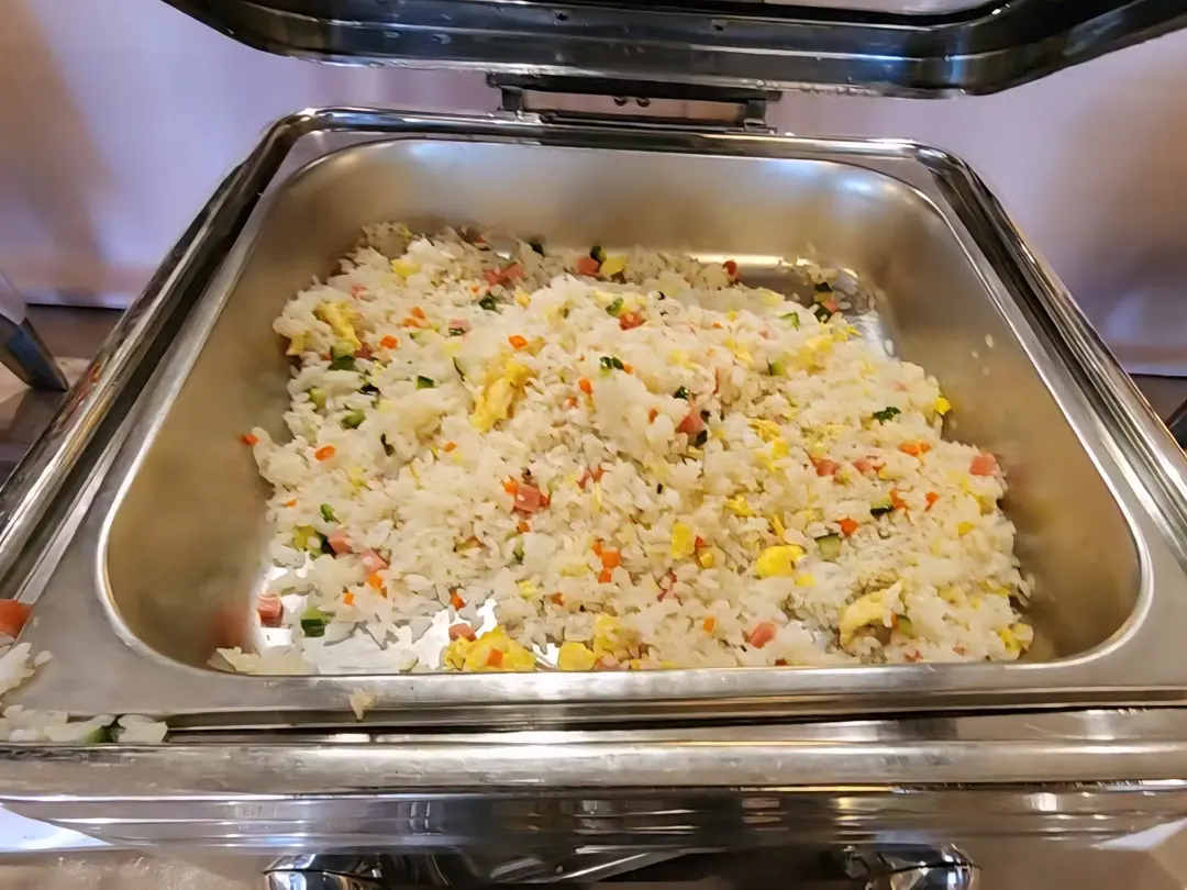 Breakfast buffet spread