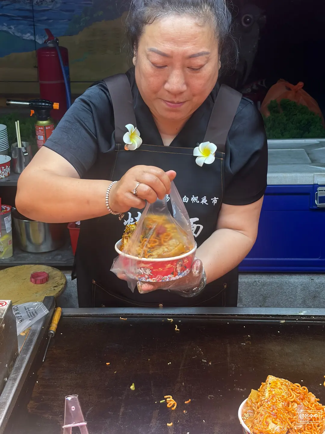 完成した冷麺焼き