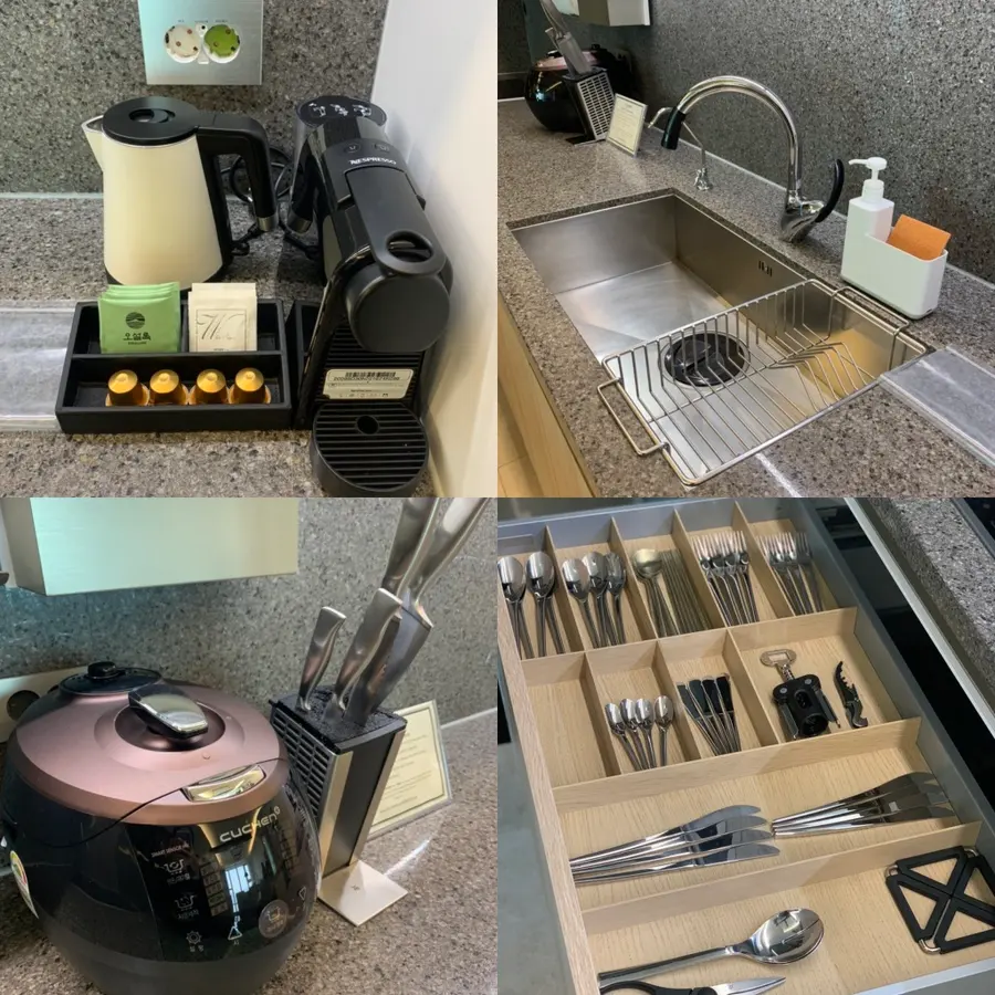 Kitchen amenities in LCT Residence suite