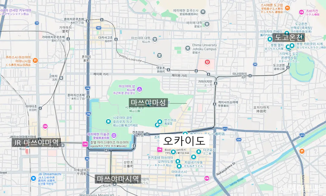 大まかな松山地図