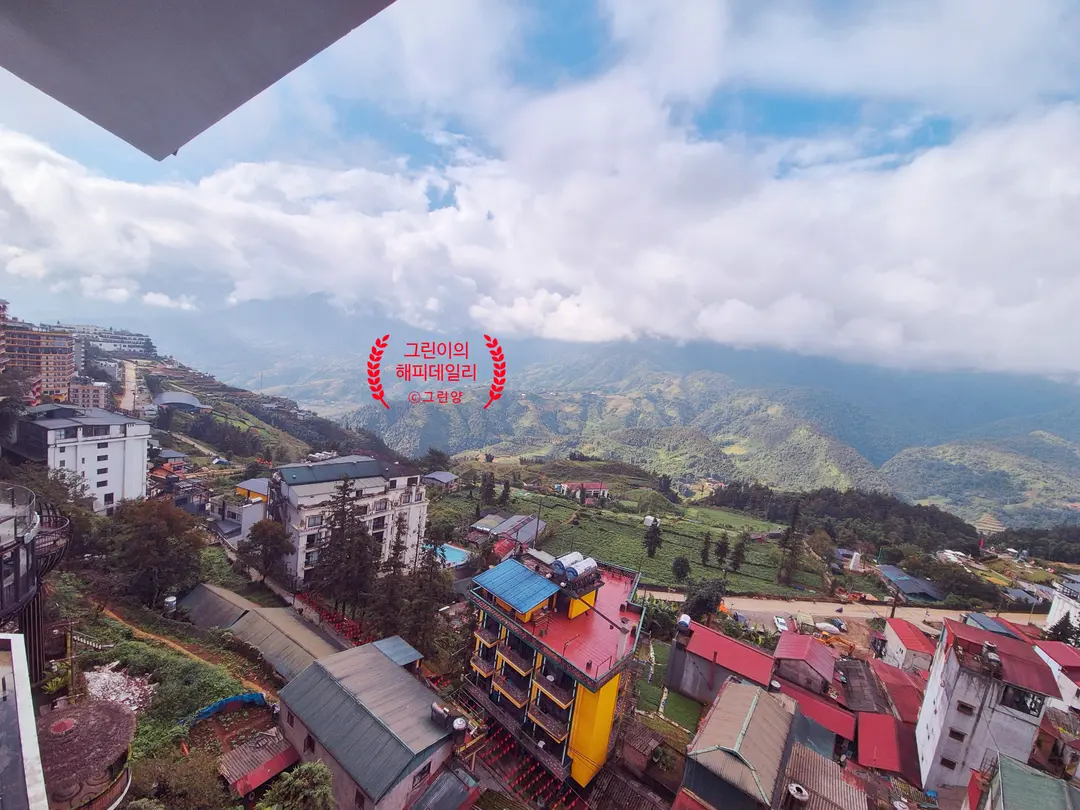 Fansipan shrouded in clouds, creating a mysterious atmosphere