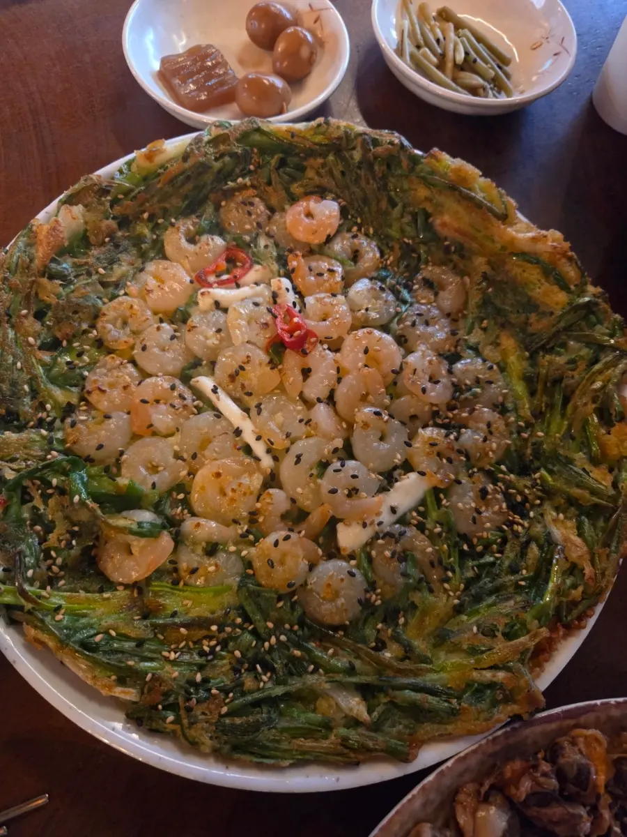 海鮮蔥餅近拍