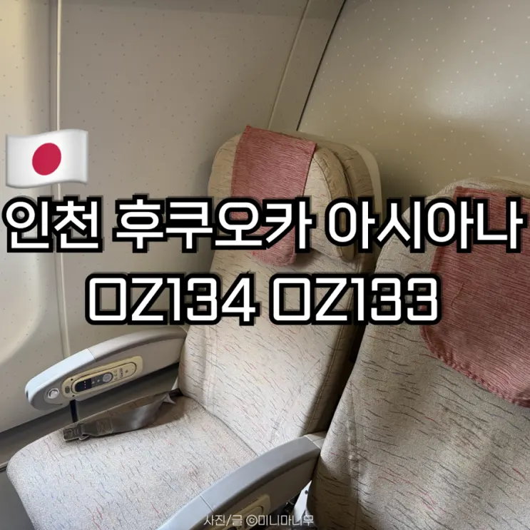인천 후쿠오카 항공권 아시아나 OZ134 OZ133 비행시간 좌석 기내식 후기 | 입국심사 소요시간