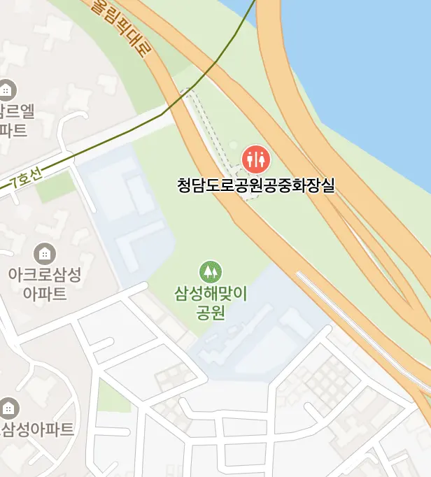 공중화장실 검색하면 나오는 청담도로공원공중화장실 폐쇄