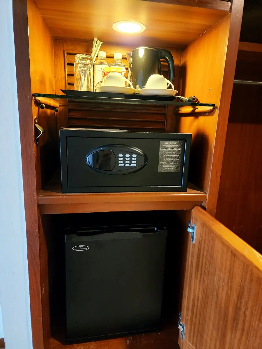 Spacious wardrobe in the hotel room
