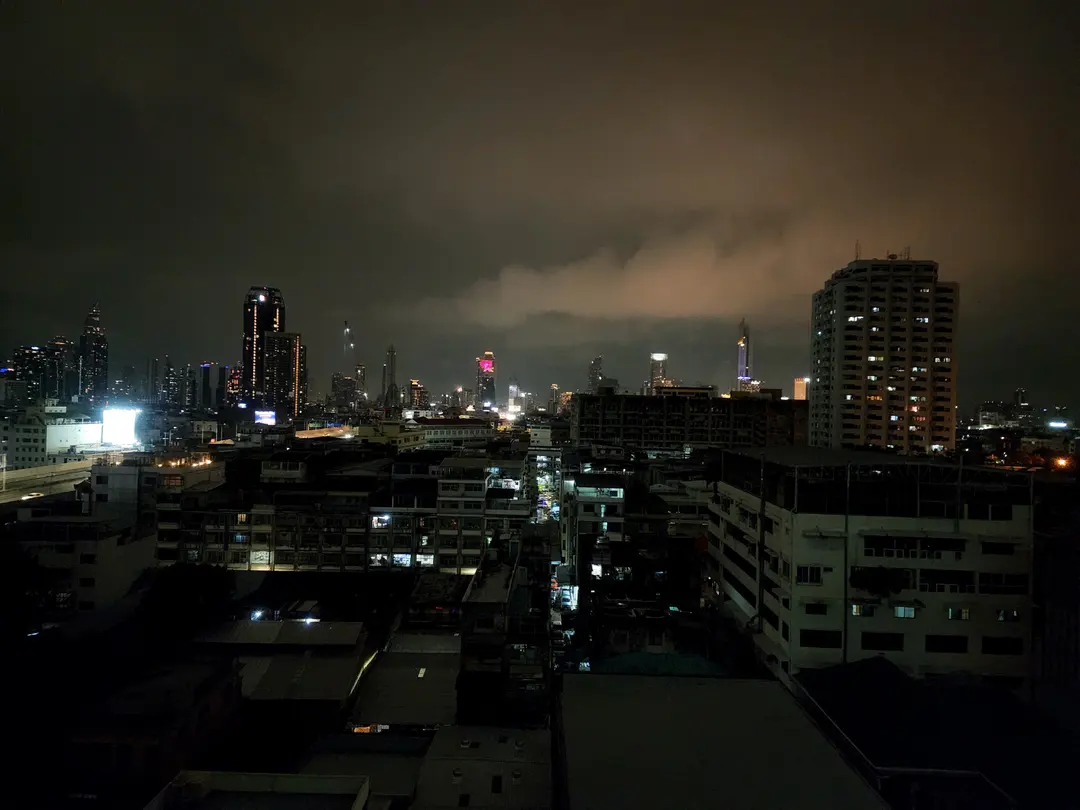 Bangkok city view during the day from the hotel room