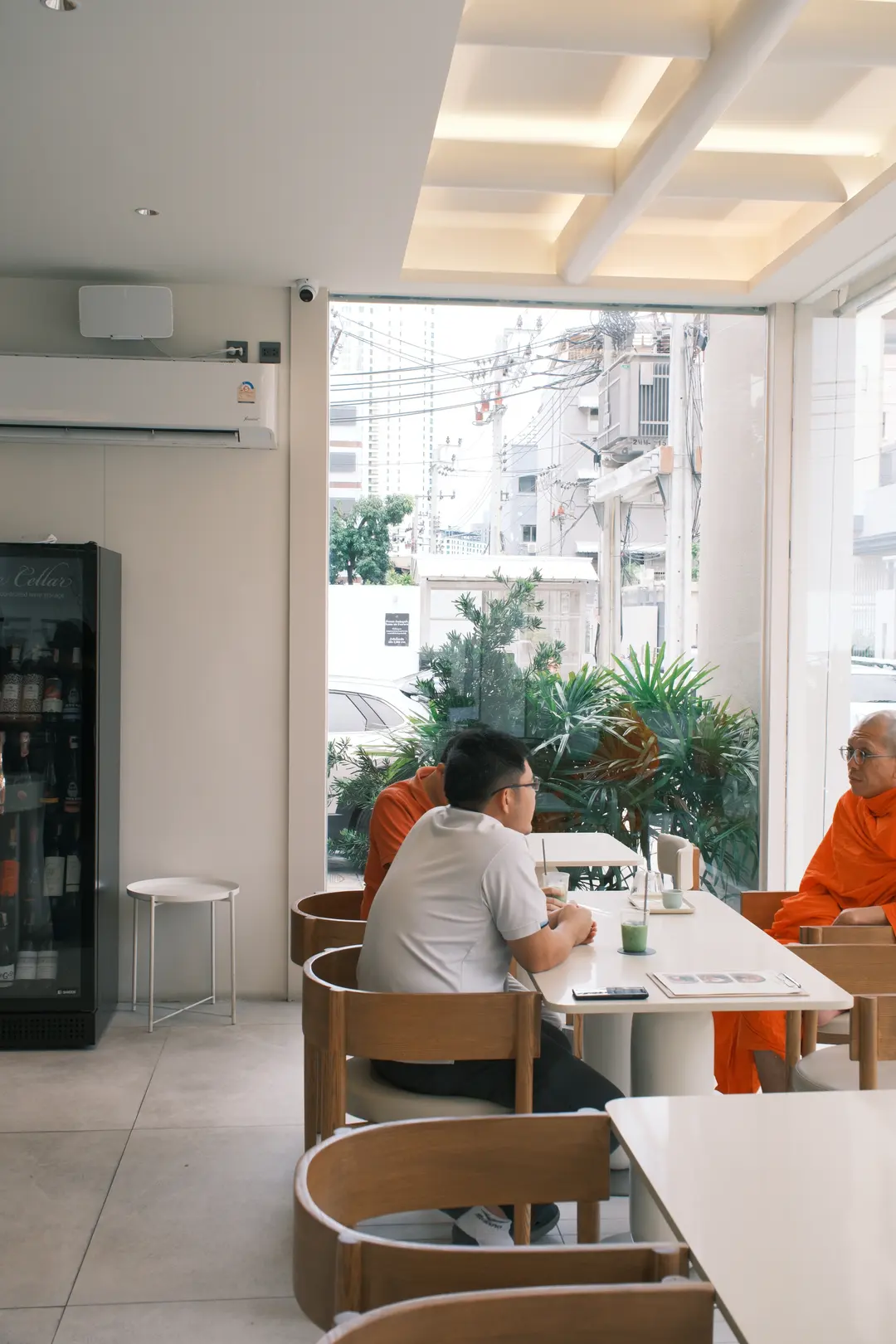 Another view of the cafe's chic interior