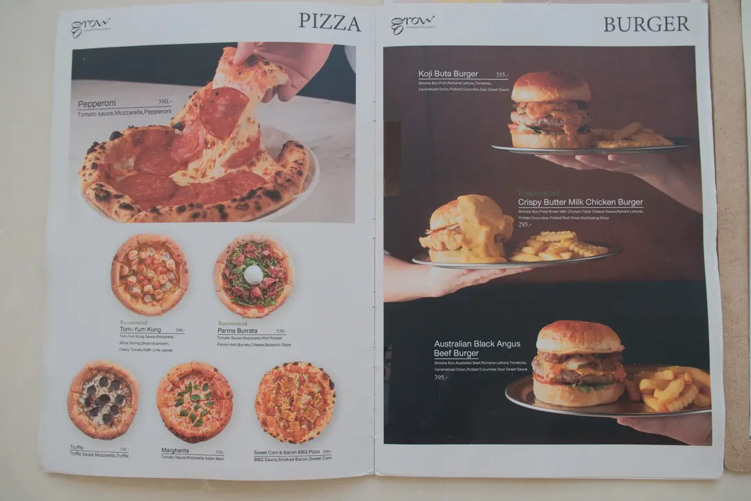 Menu page showing signature dishes