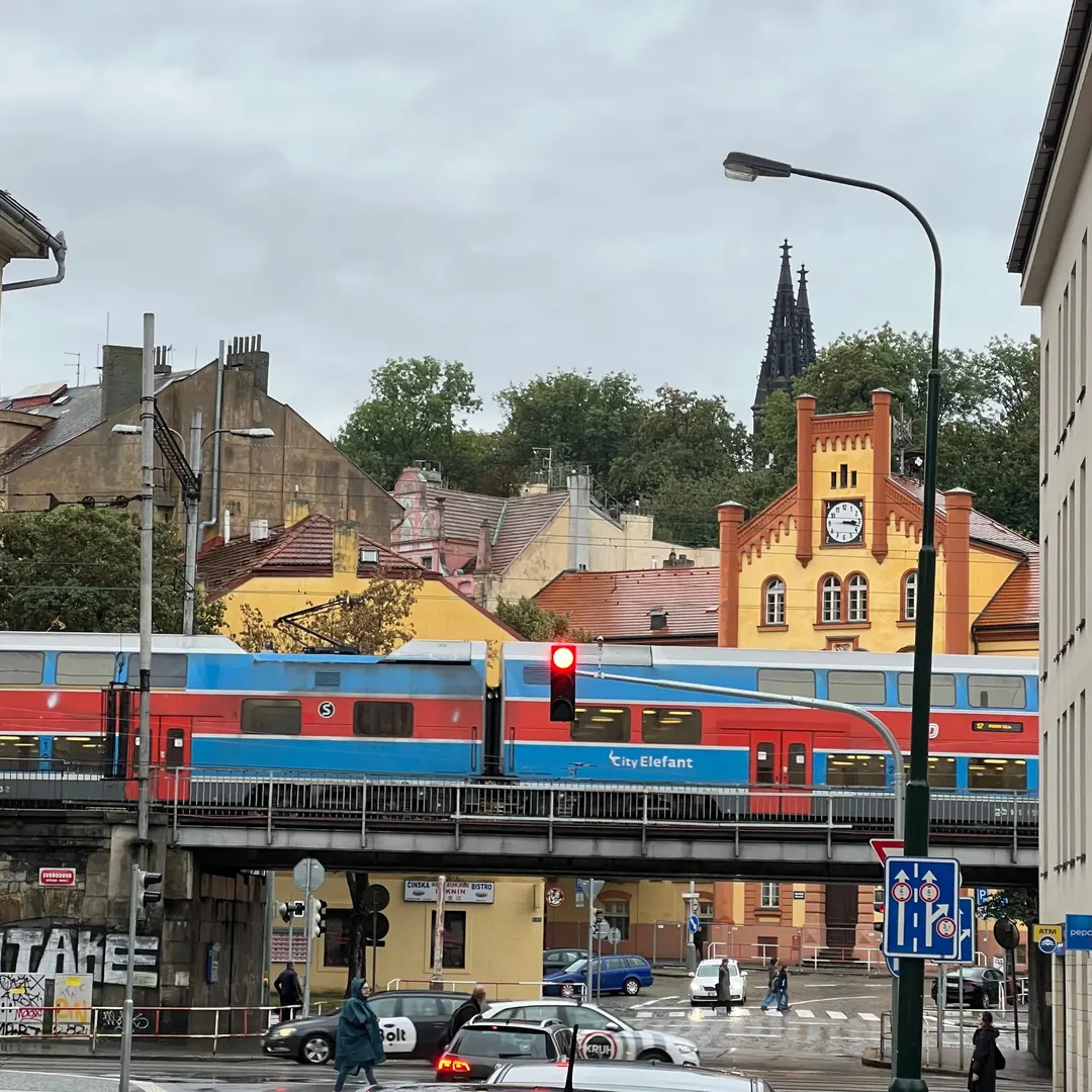 Prague public transport map with Vyšehrad station