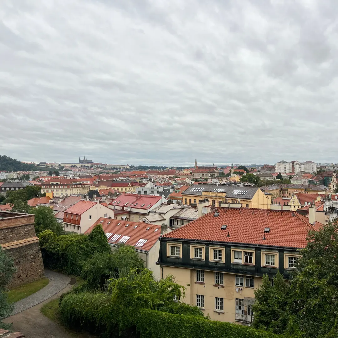 Panoramic view of Prague from Vyšehrad walls