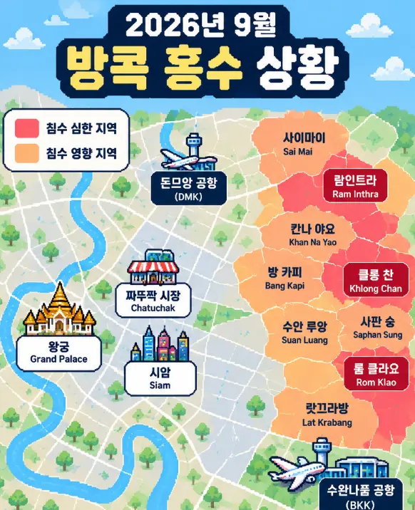 방콕 홍수 현재 상황｜수완나품 공항ㅣ방콕 여행 지금 가도 될까?ㅣ26.9.29 업데이트 최신