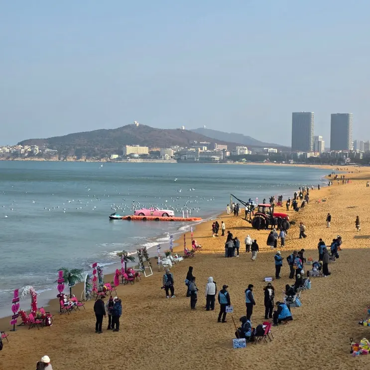 웨이하이 인생샷 성지 순례, 국제해수욕장과 화거8번가