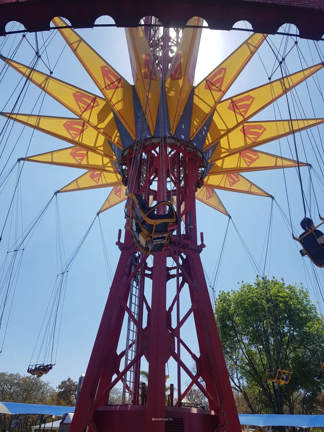 The sheer length of the chains hints at the dizzying height of the Supergirl ride.