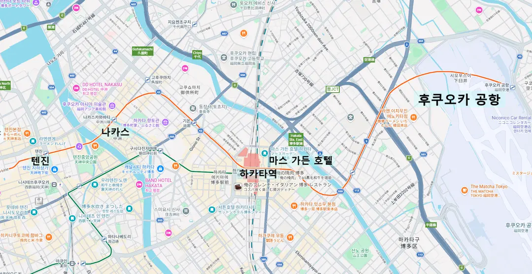 후쿠오카 시내 간단 지도