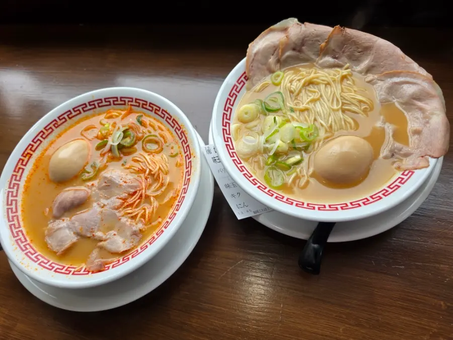 Ajitama Chashumen and Spicy Tonkotsu Ramen