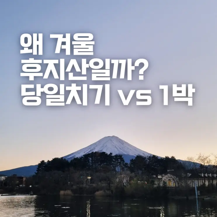 겨울 후지산 여행 가야 하는 이유 가와구치코 당일치기 1박 료칸 비교 꿀팁