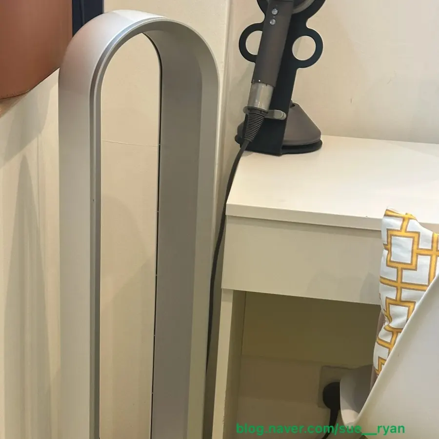 A fan in the guesthouse room