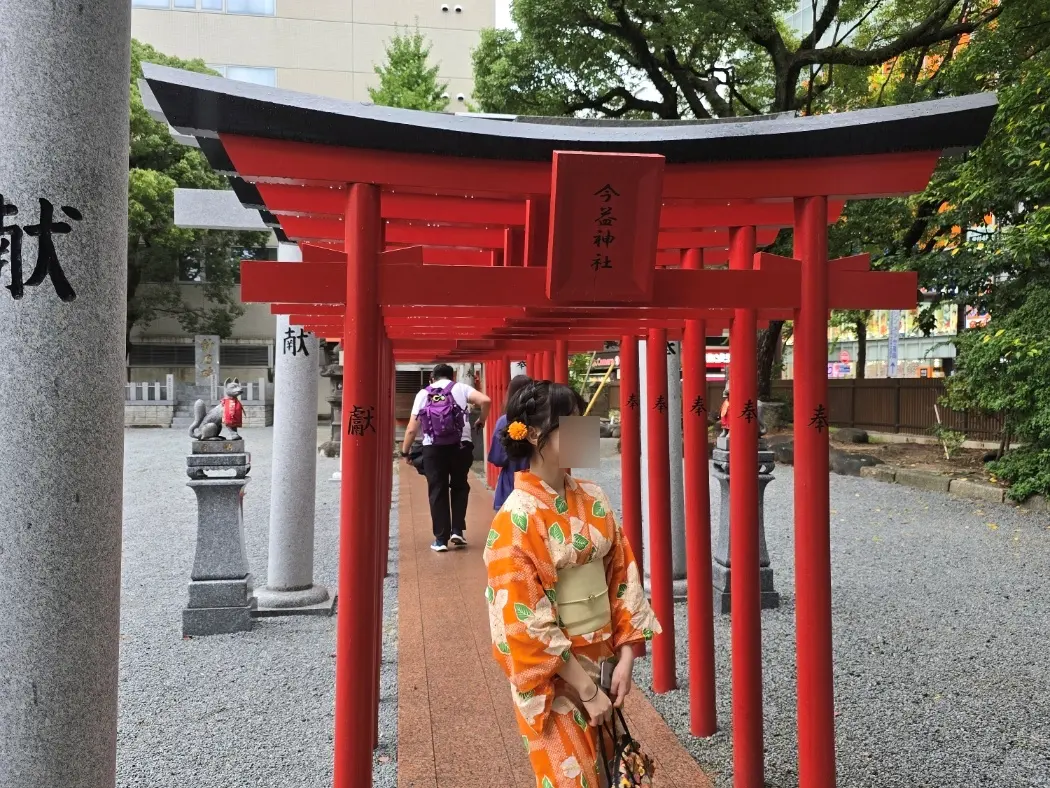 Kego Shrine, just a 5-minute walk from the rental shop! The photos turn out truly beautiful.